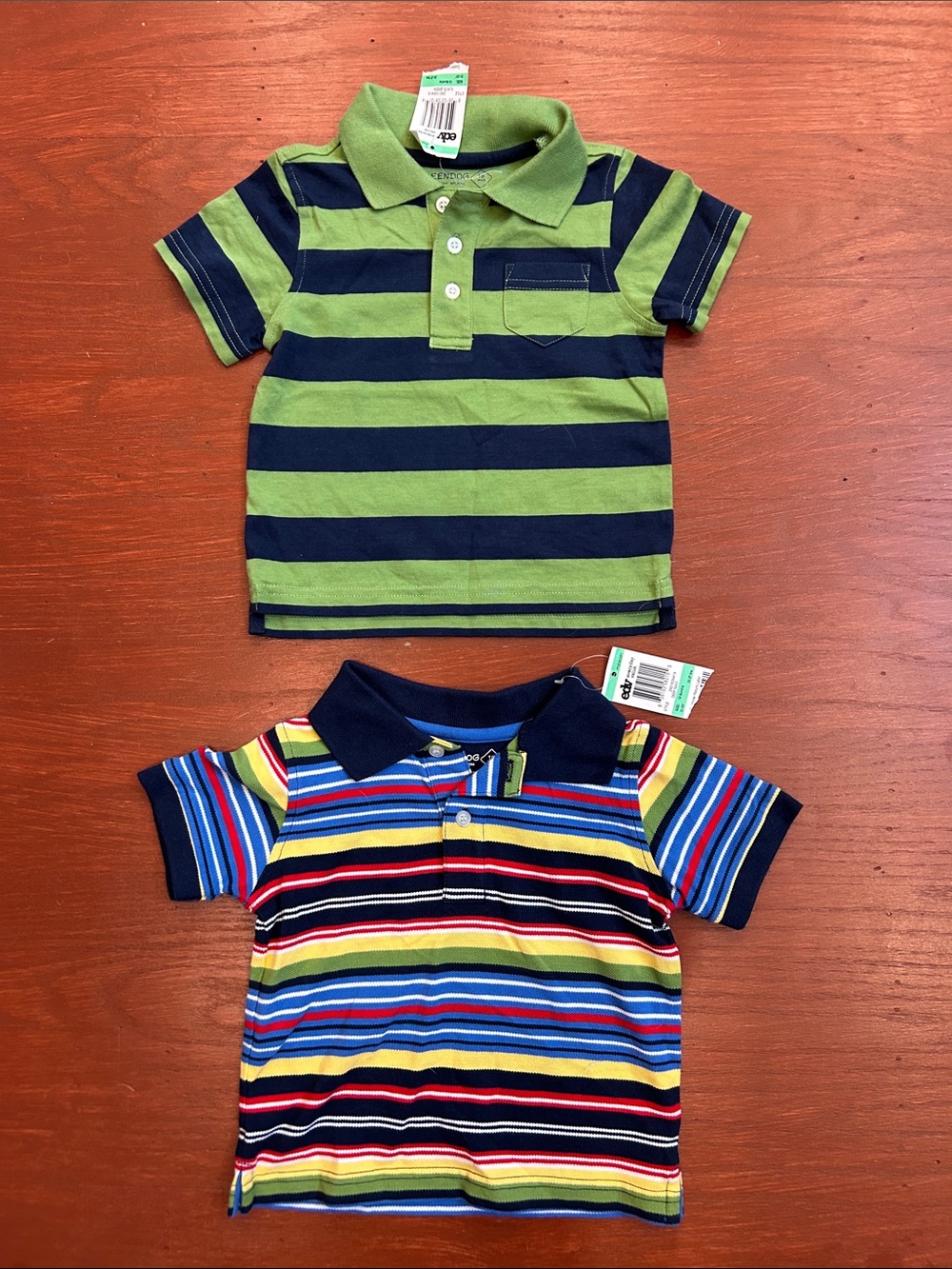greendog Boys Striped Polo Pack - Green & Navy + Multicolor